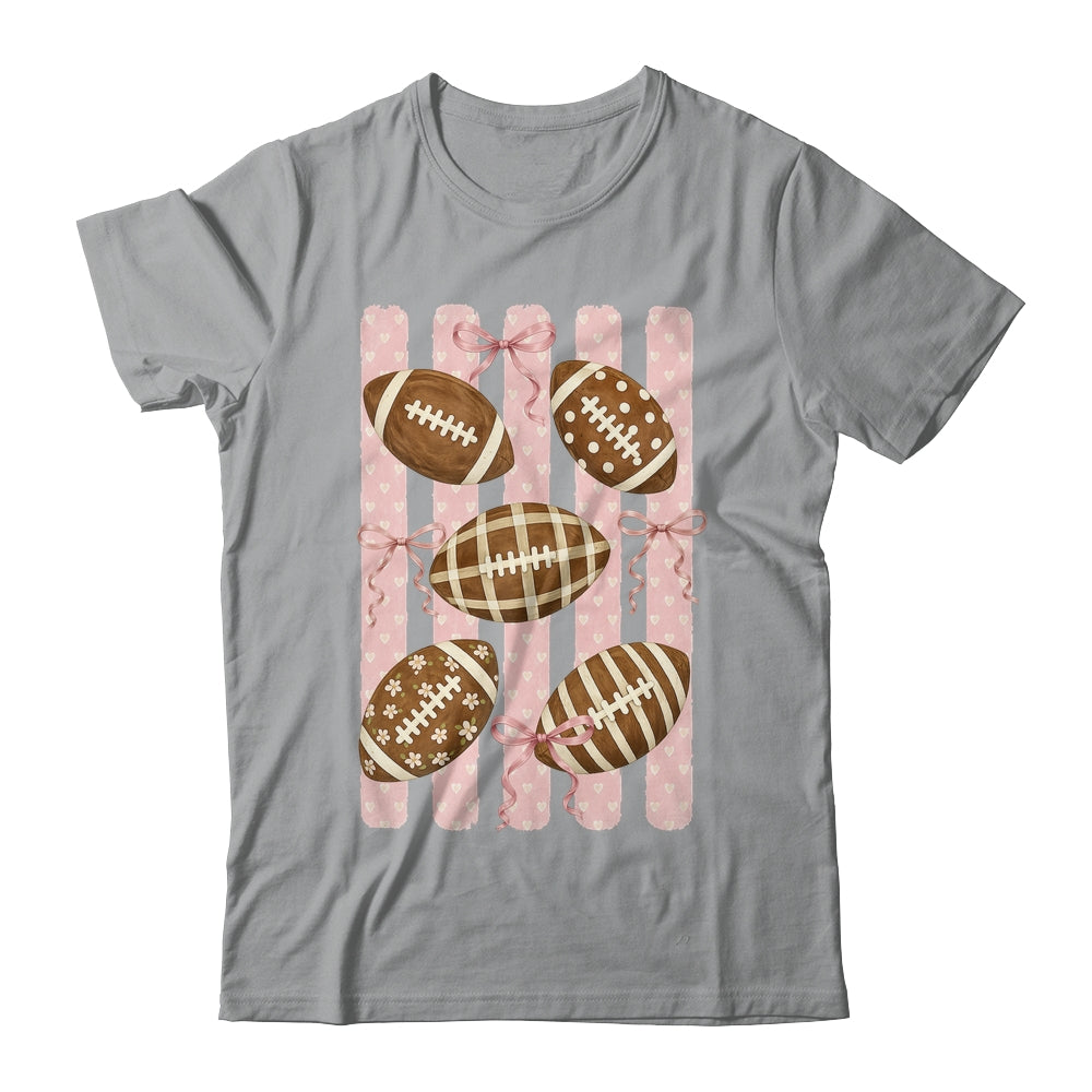 Football Mom Stripes Football High School Game Day Coquette Shirt & Sweatshirt | siriusteestore