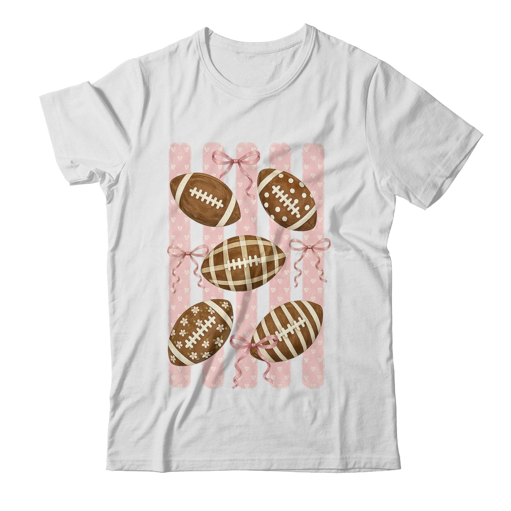 Football Mom Stripes Football High School Game Day Coquette Shirt & Sweatshirt | siriusteestore