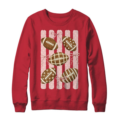Football Mom Stripes Football High School Game Day Coquette Shirt & Sweatshirt | siriusteestore