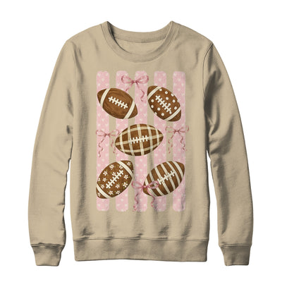 Football Mom Stripes Football High School Game Day Coquette Shirt & Sweatshirt | siriusteestore