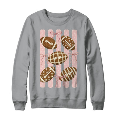Football Mom Stripes Football High School Game Day Coquette Shirt & Sweatshirt | siriusteestore
