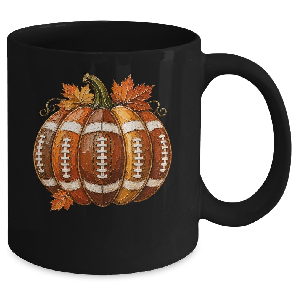 Football Pumpkin Fall Autumn Design Game Day Football Season Mug | siriusteestore