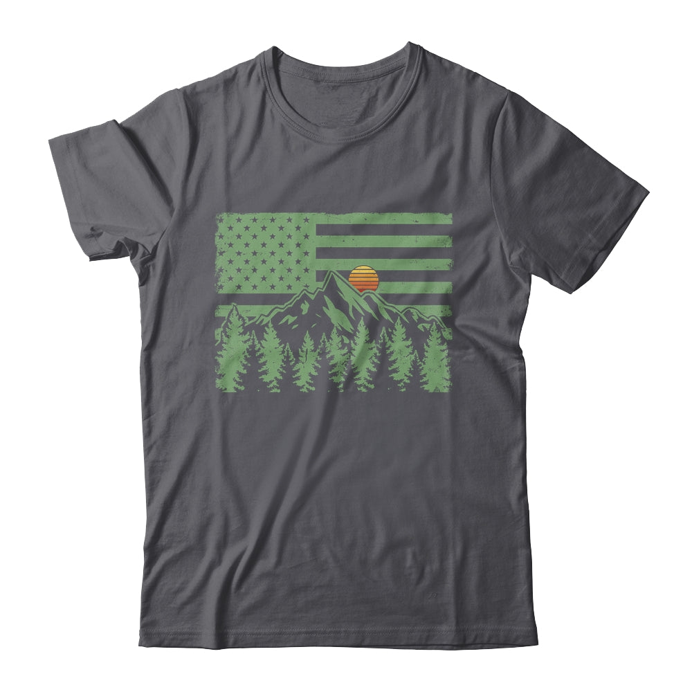 Forest Tree Wildlife Nature Outdoor American USA Flag Forest Shirt & Hoodie | siriusteestore