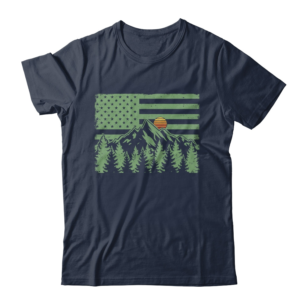 Forest Tree Wildlife Nature Outdoor American USA Flag Forest Shirt & Hoodie | siriusteestore