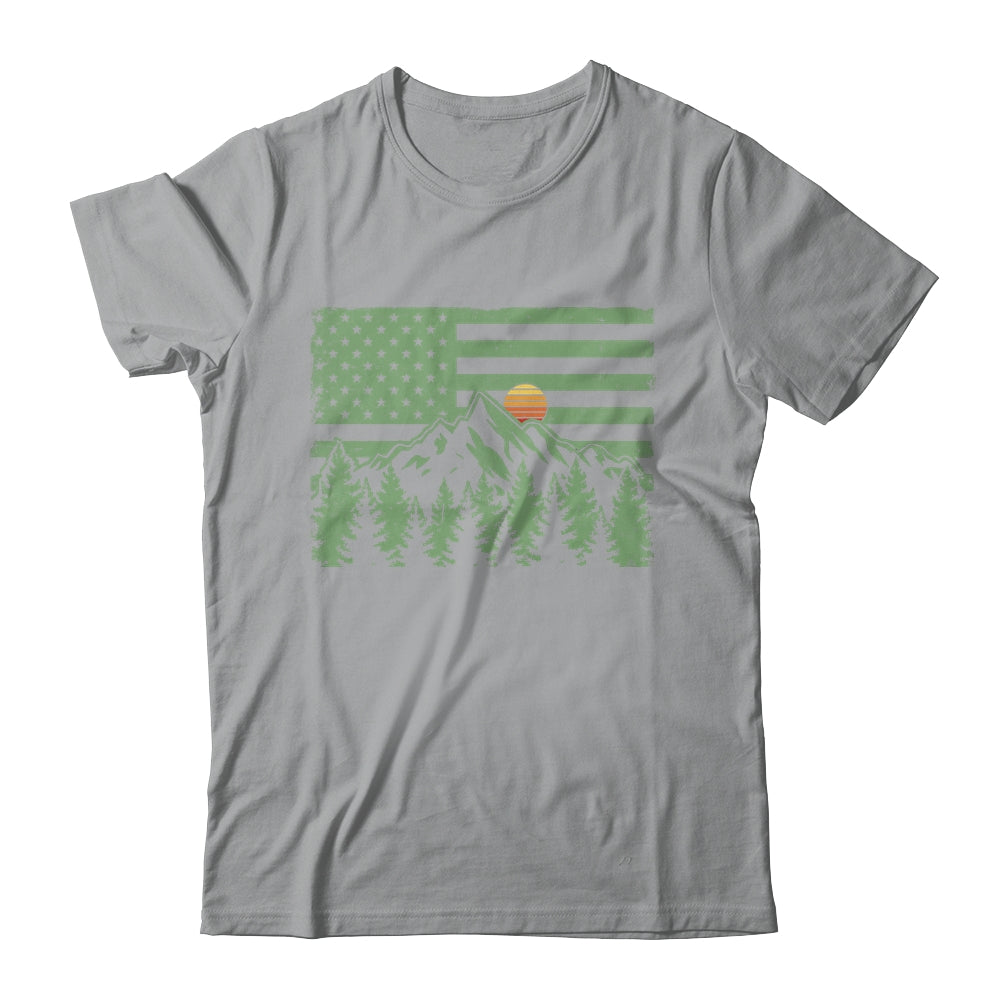 Forest Tree Wildlife Nature Outdoor American USA Flag Forest Shirt & Hoodie | siriusteestore