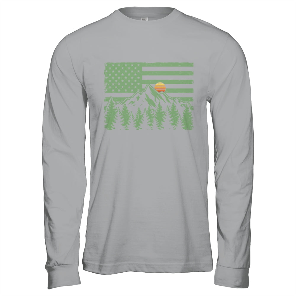 Forest Tree Wildlife Nature Outdoor American USA Flag Forest Shirt & Hoodie | siriusteestore