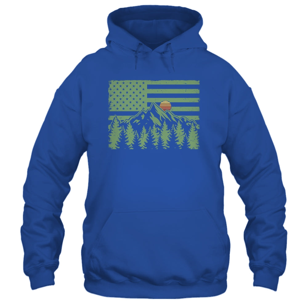 Forest Tree Wildlife Nature Outdoor American USA Flag Forest Shirt & Hoodie | siriusteestore
