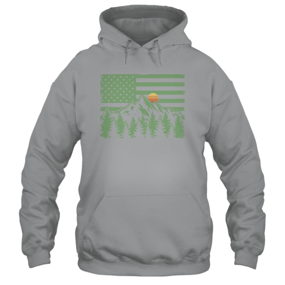 Forest Tree Wildlife Nature Outdoor American USA Flag Forest Shirt & Hoodie | siriusteestore