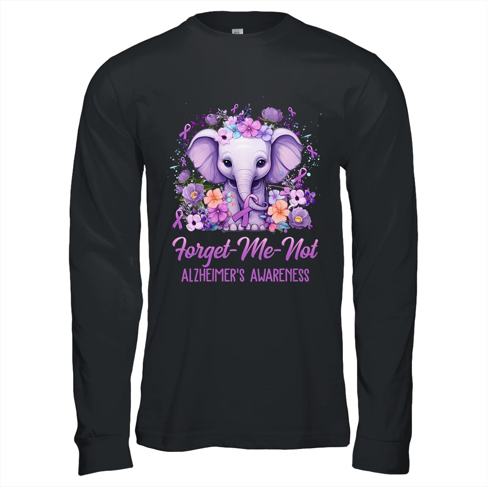 Forget Me Not Alzheimer's Awareness Month Elephant Flower Shirt & Hoodie | siriusteestore