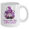 Forget Me Not Purple Alzheimer's Awareness Gnome Flower Mug | siriusteestore