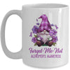 Forget Me Not Purple Alzheimer's Awareness Gnome Flower Mug | siriusteestore