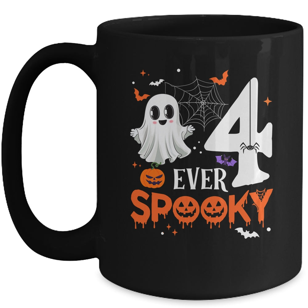Four Ever Spooky Birthday Decorations Halloween 4th Birthday Mug | siriusteestore