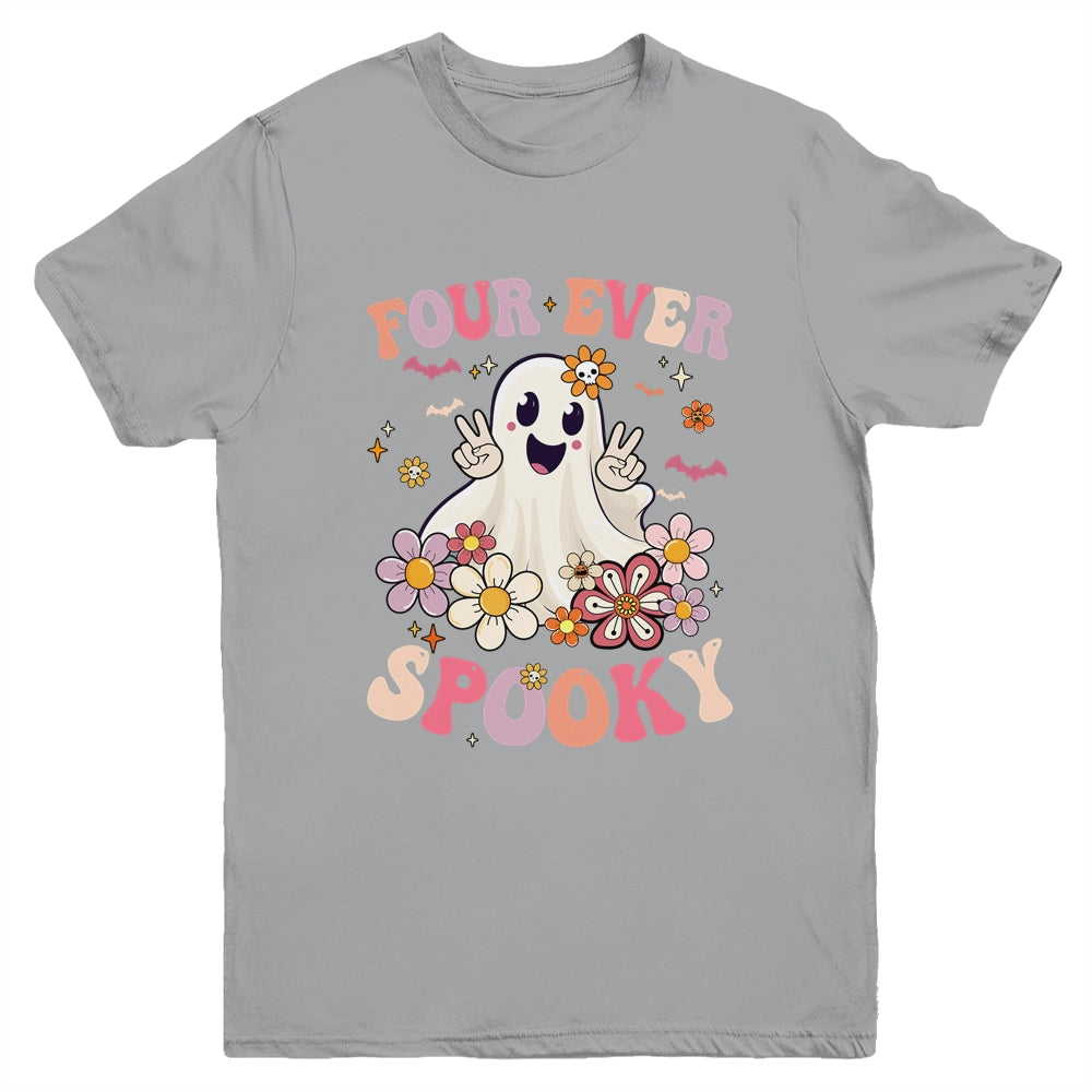 Four Ever Spooky Halloween 4th Birthday Party Decorations Youth Shirt | siriusteestore