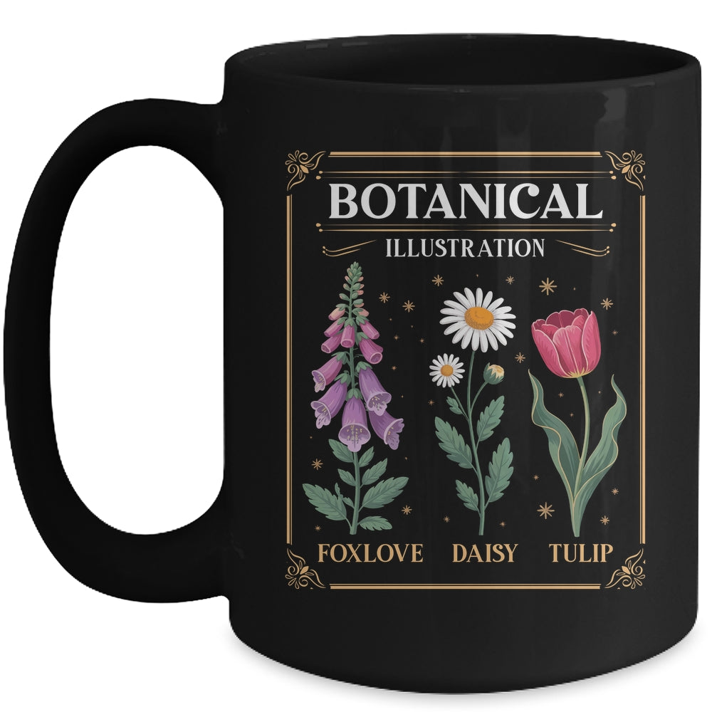Foxglove Daisy Tulip Field Vibe Vintage Flower Arrangement Women Mug | siriusteestore