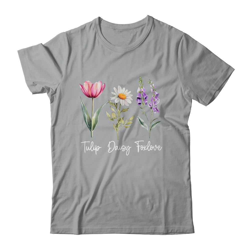 Foxglove Daisy Tulip Floral Flower Mom Grandma Women Shirt & Tank Top | siriusteestore