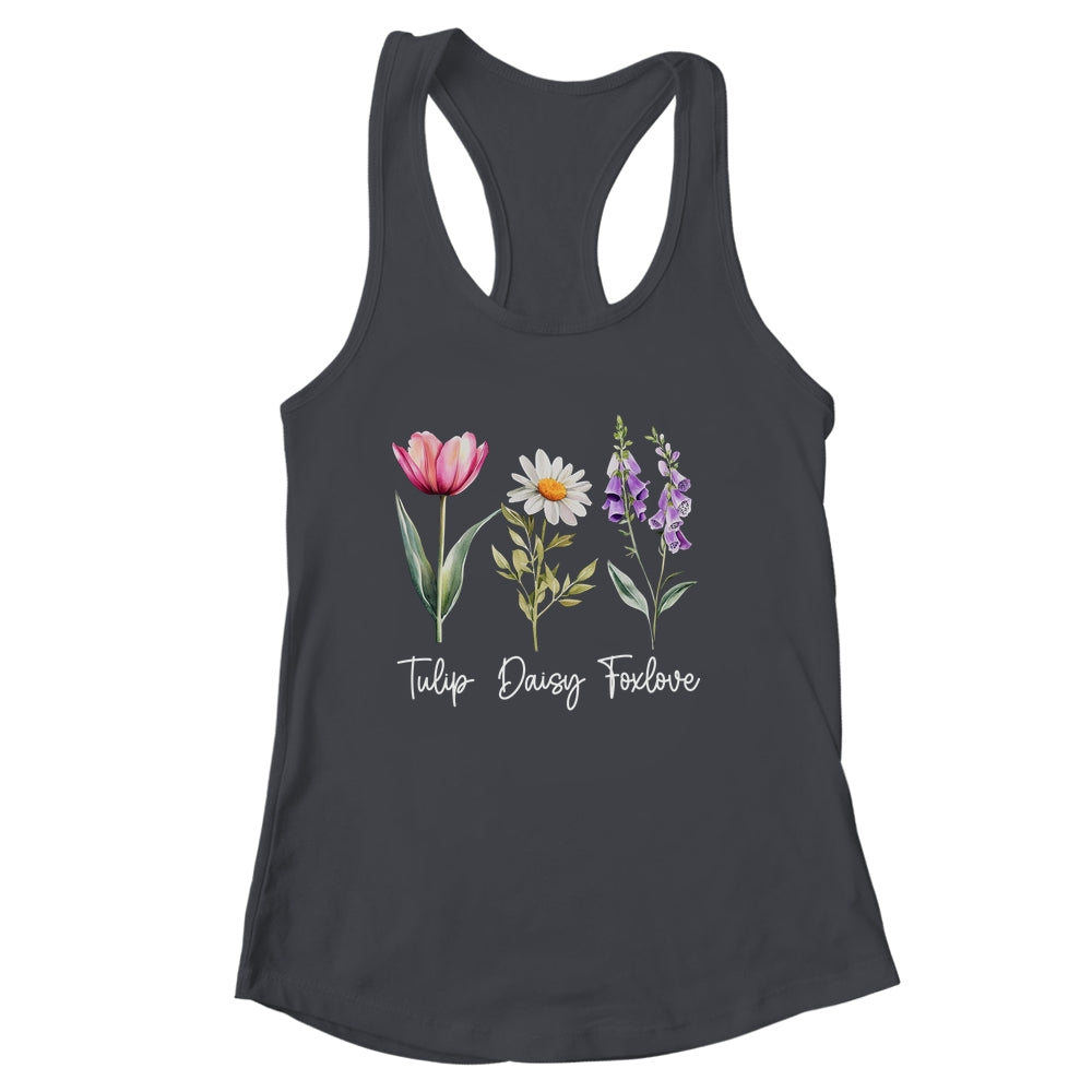 Foxglove Daisy Tulip Floral Flower Mom Grandma Women Shirt & Tank Top | siriusteestore