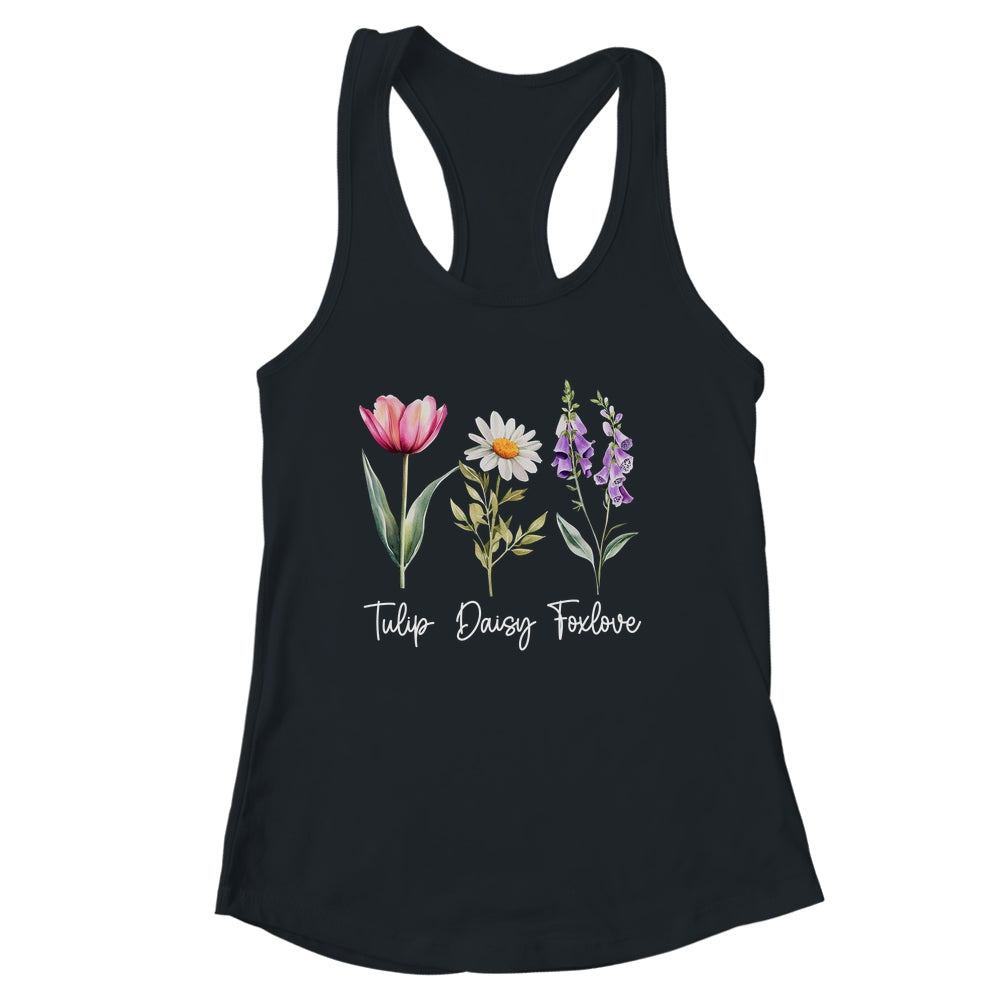 Foxglove Daisy Tulip Floral Flower Mom Grandma Women Shirt & Tank Top | siriusteestore