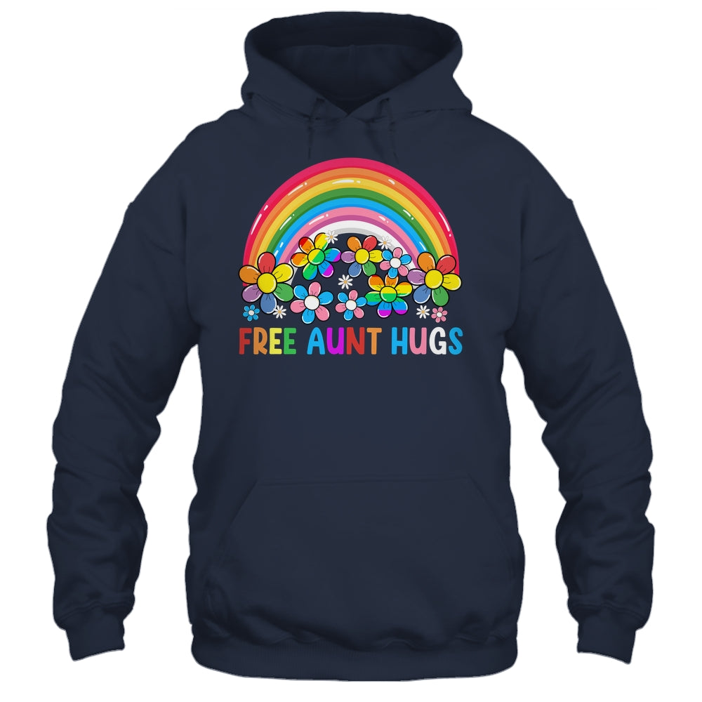 Free Aunt Hugs LGBT Gay Lesbian Transgender Pride Rainbow Shirt & Tank Top | siriusteestore