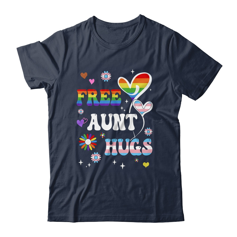 Free Aunt Hugs LGBT Gay Pride Transgender Rainbow Flag Shirt & Tank Top | siriusteestore