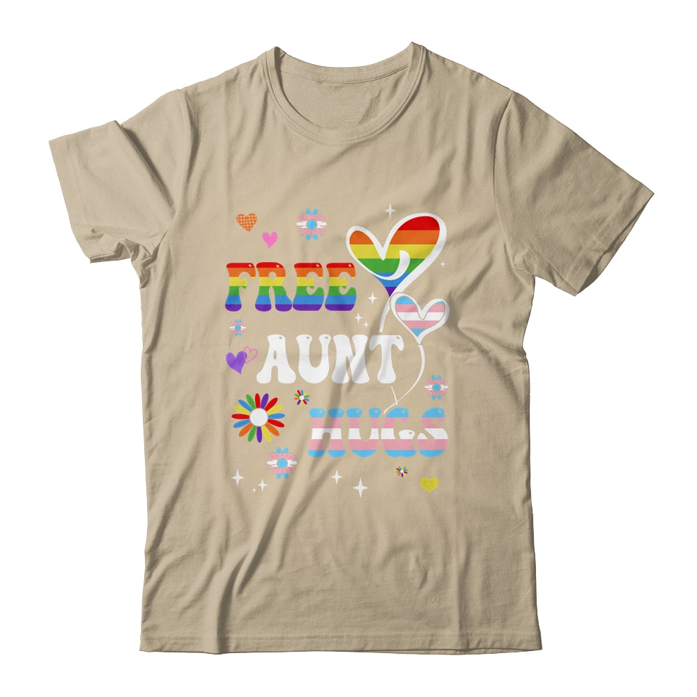 Free Aunt Hugs LGBT Gay Pride Transgender Rainbow Flag Shirt & Tank Top | siriusteestore