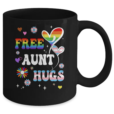 Free Aunt Hugs LGBT Gay Pride Transgender Rainbow Flag Mug | siriusteestore