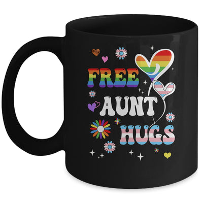 Free Aunt Hugs LGBT Gay Pride Transgender Rainbow Flag Mug | siriusteestore