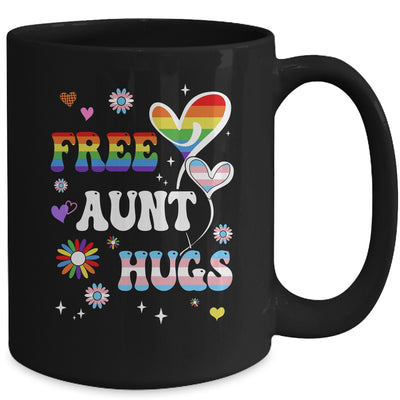 Free Aunt Hugs LGBT Gay Pride Transgender Rainbow Flag Mug | siriusteestore