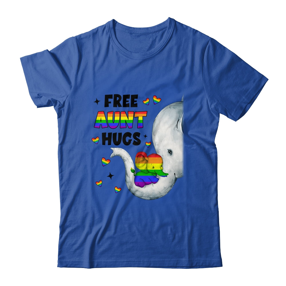 Free Aunt Hugs Rainbow Elephant LGBT Pride Month Shirt & Tank Top | siriusteestore