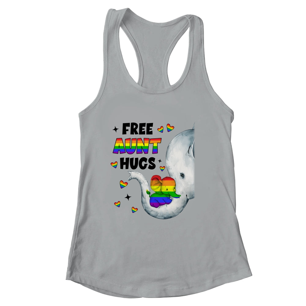 Free Aunt Hugs Rainbow Elephant LGBT Pride Month Shirt & Tank Top | siriusteestore