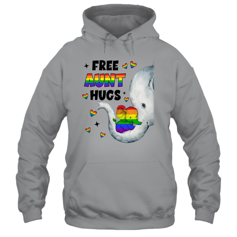Free Aunt Hugs Rainbow Elephant LGBT Pride Month Shirt & Tank Top | siriusteestore