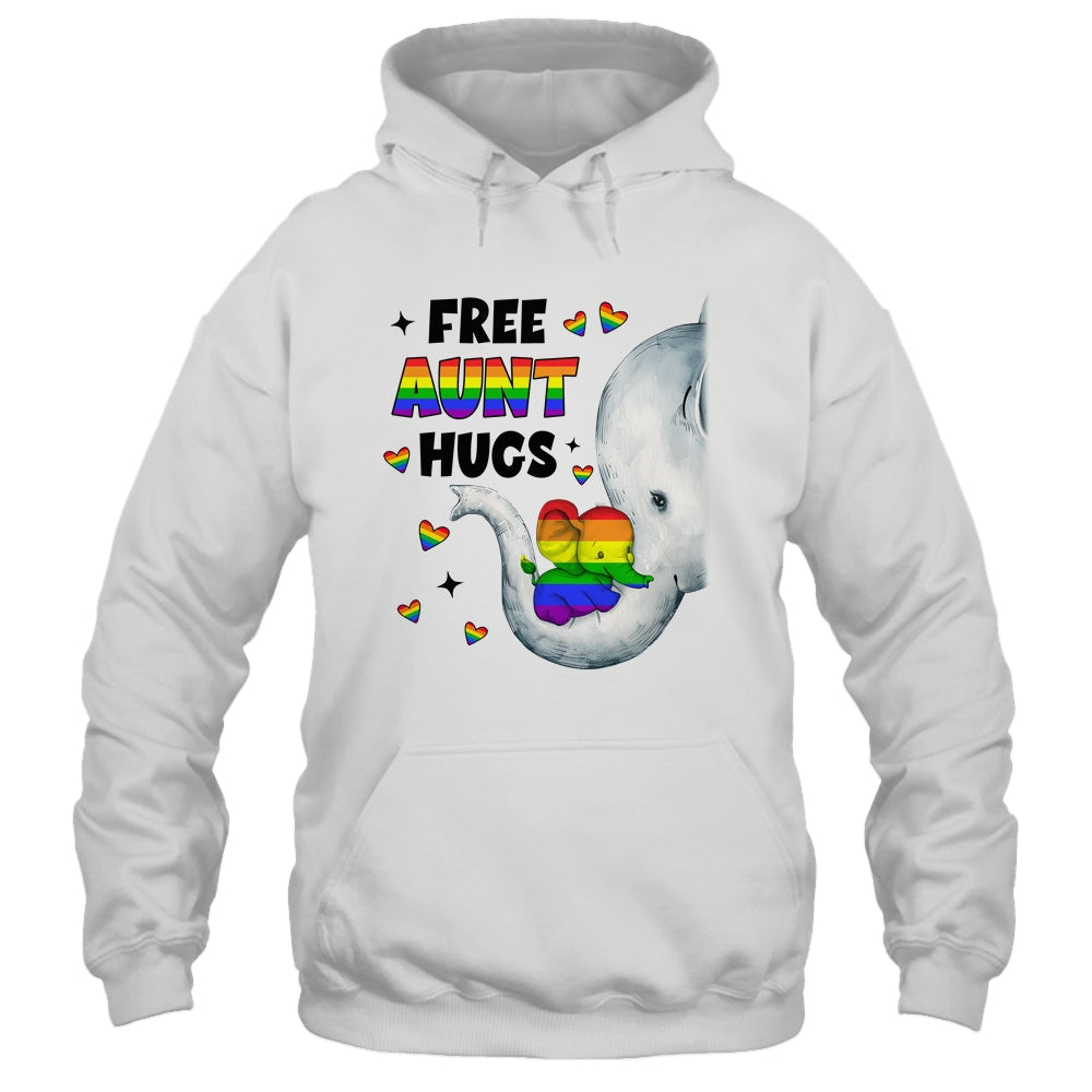 Free Aunt Hugs Rainbow Elephant LGBT Pride Month Shirt & Tank Top | siriusteestore