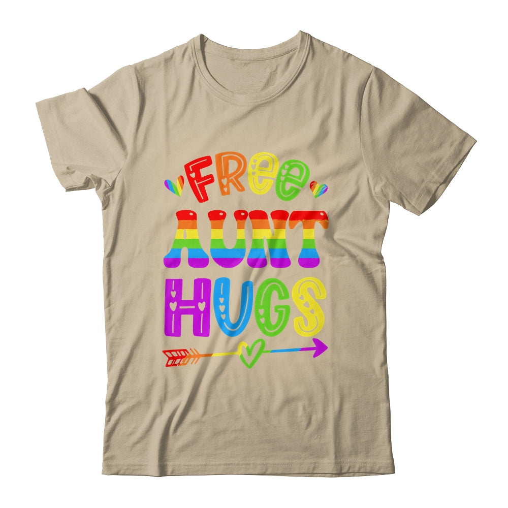 Free Aunt Hugs Rainbow LGBT Lesbian Gay Pride Trans Retro Shirt & Tank Top | siriusteestore