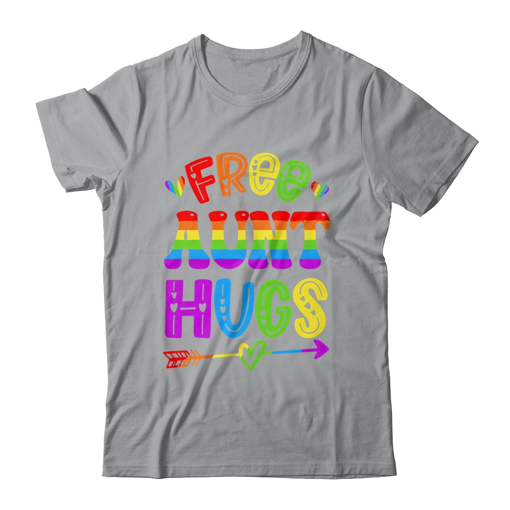 Free Aunt Hugs Rainbow LGBT Lesbian Gay Pride Trans Retro Shirt & Tank Top | siriusteestore