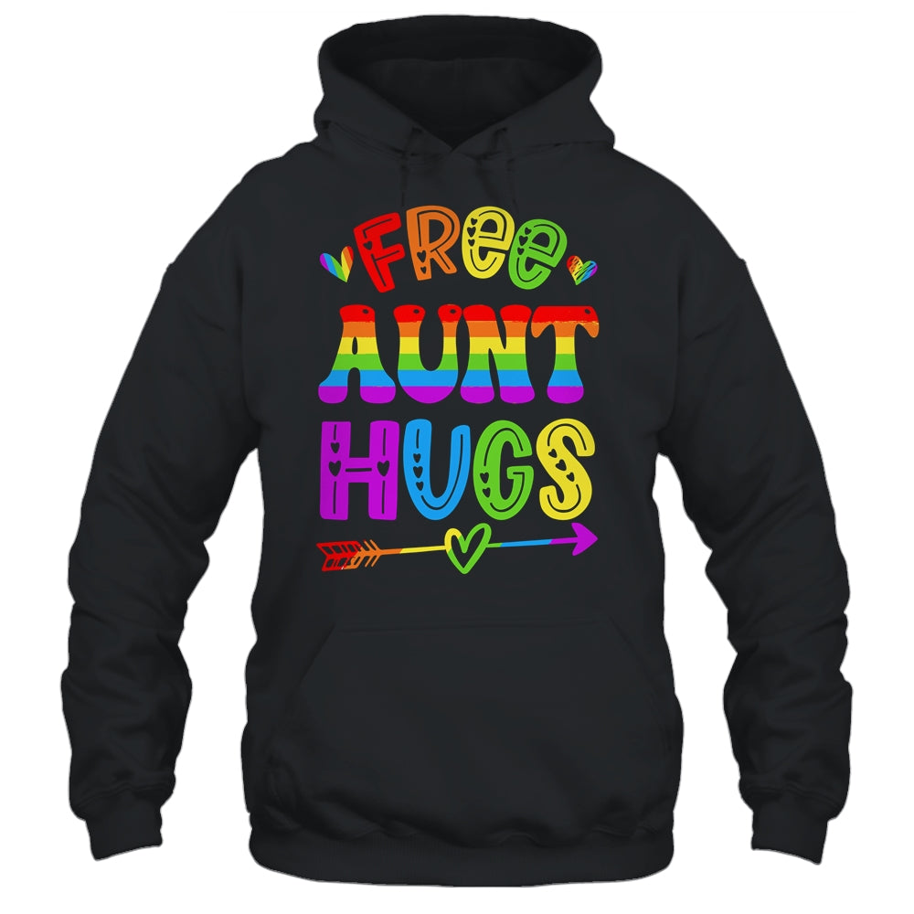 Free Aunt Hugs Rainbow LGBT Lesbian Gay Pride Trans Retro Shirt & Tank Top | siriusteestore