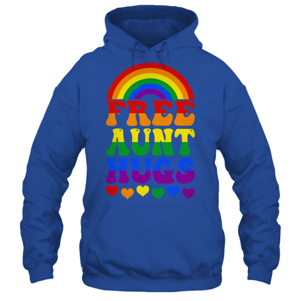 Free Aunt Hugs Rainbow LGBT Lesbian Gay Trans Pride Groovy Shirt & Tank Top | siriusteestore