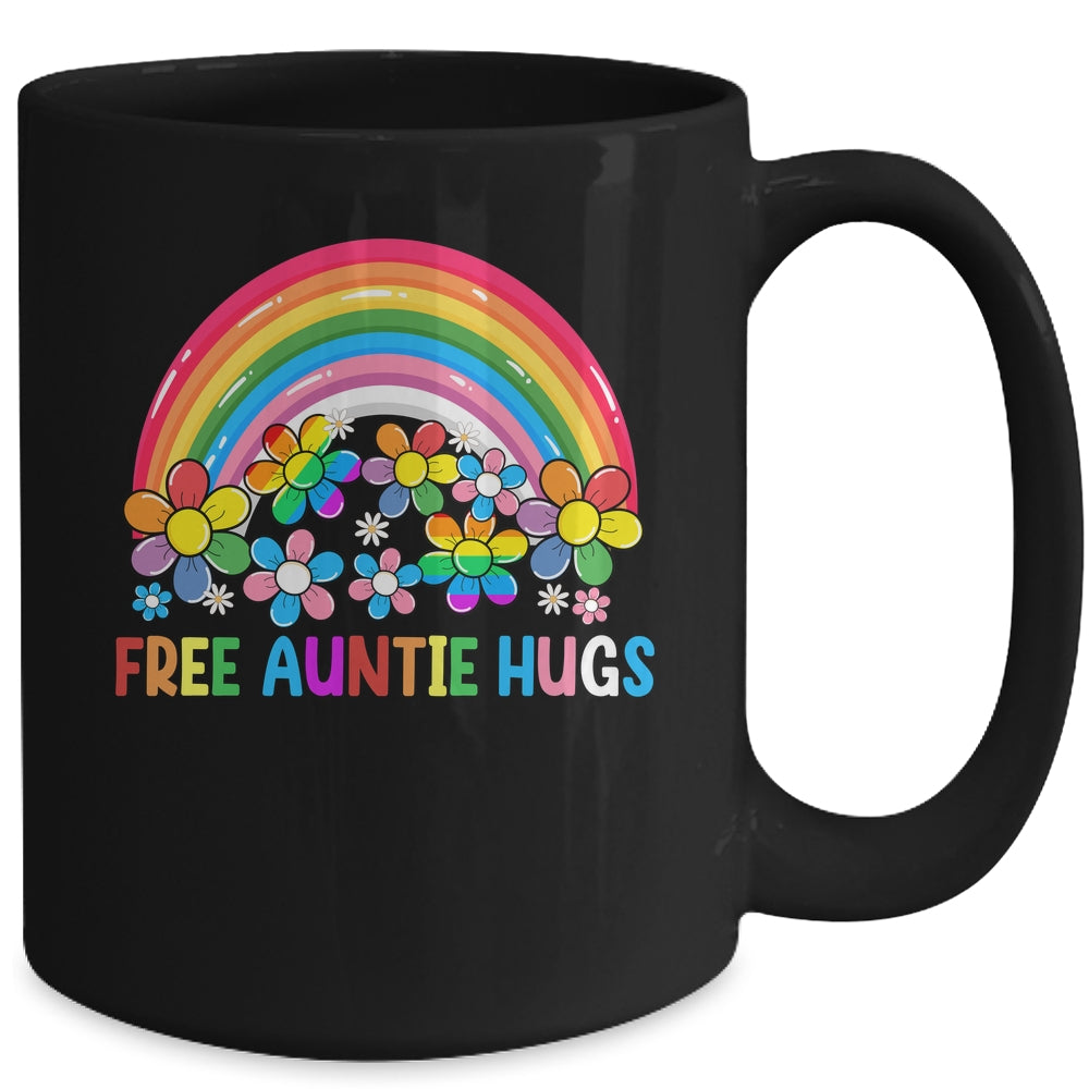 Free Auntie Hugs LGBT Gay Lesbian Transgender Pride Rainbow Mug | siriusteestore