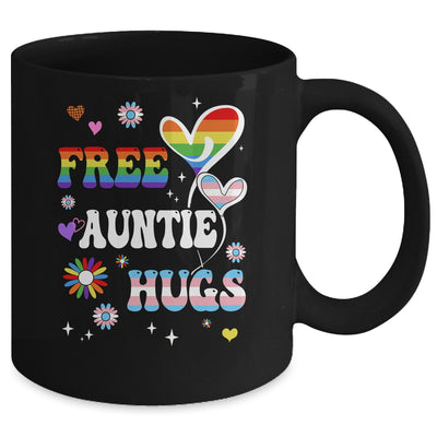 Free Auntie Hugs LGBT Gay Pride Transgender Rainbow Flag Mug | siriusteestore