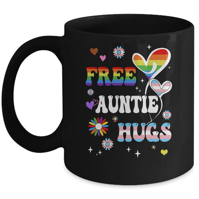 Free Auntie Hugs LGBT Gay Pride Transgender Rainbow Flag Mug | siriusteestore