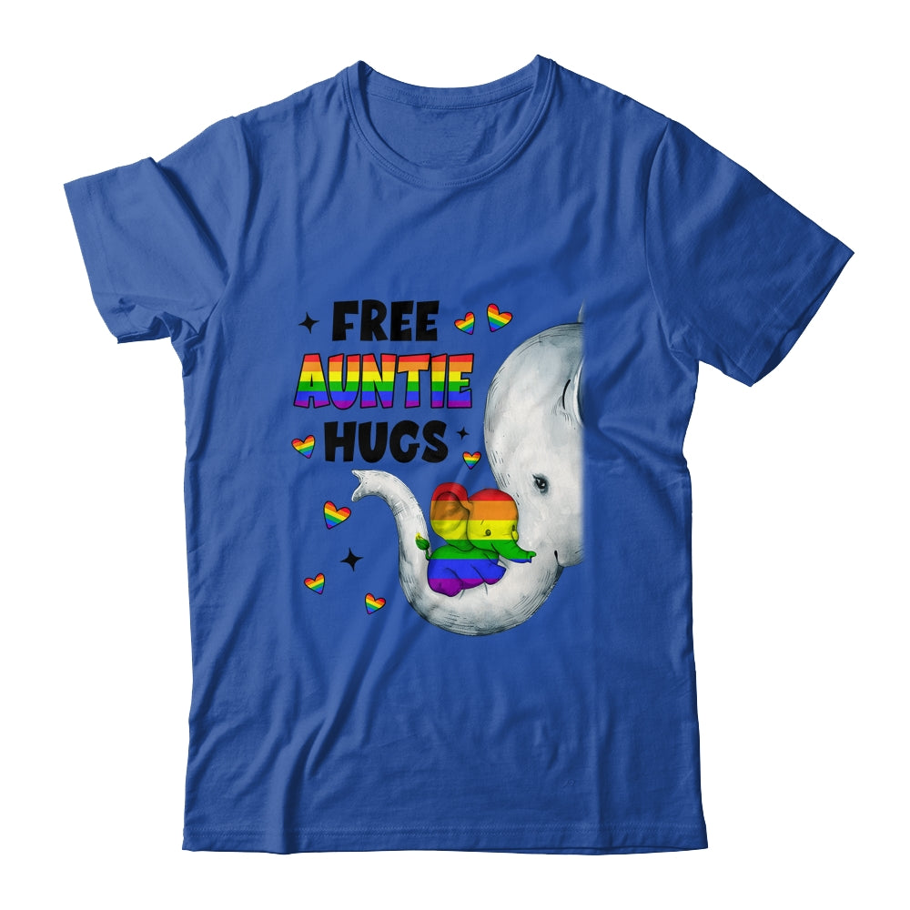 Free Auntie Hugs Rainbow Elephant LGBT Pride Month Shirt & Tank Top | siriusteestore