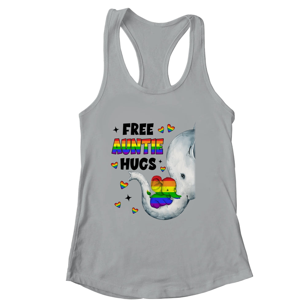 Free Auntie Hugs Rainbow Elephant LGBT Pride Month Shirt & Tank Top | siriusteestore