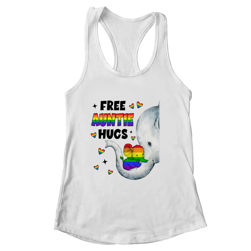 Free Auntie Hugs Rainbow Elephant LGBT Pride Month Shirt & Tank Top | siriusteestore