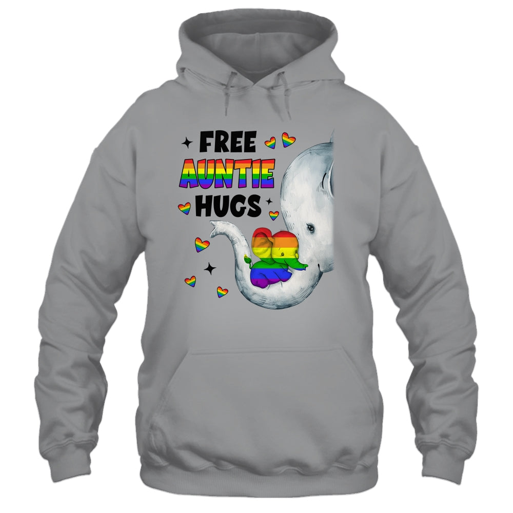 Free Auntie Hugs Rainbow Elephant LGBT Pride Month Shirt & Tank Top | siriusteestore