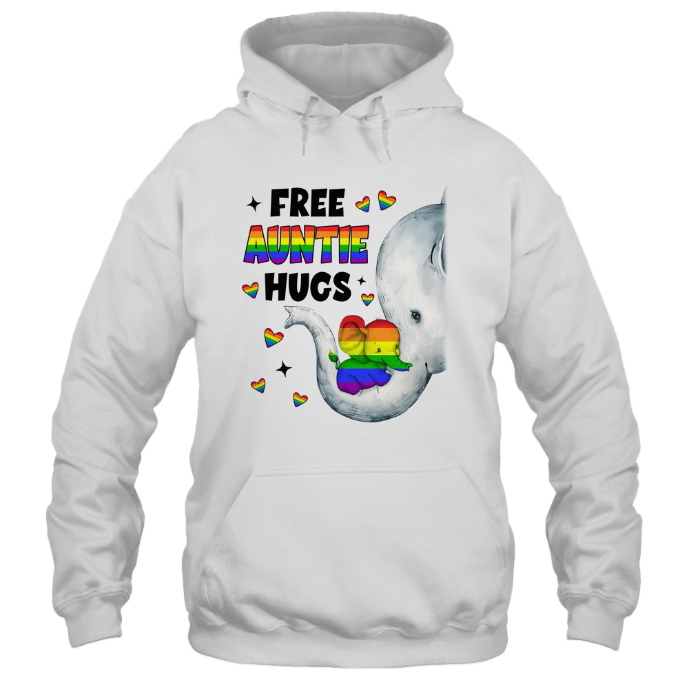 Free Auntie Hugs Rainbow Elephant LGBT Pride Month Shirt & Tank Top | siriusteestore