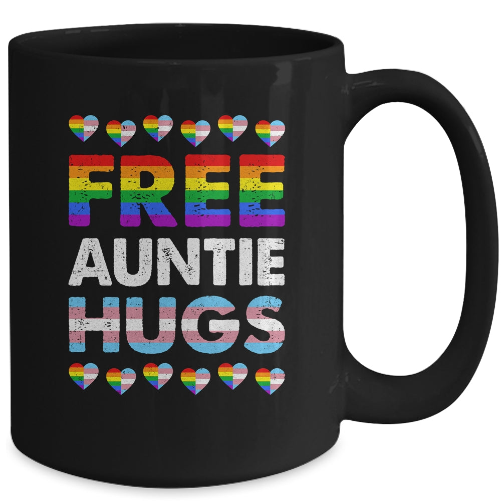 Free Auntie Hugs Rainbow LGBTQ Gay Pride Month Proud Ally Mug | siriusteestore