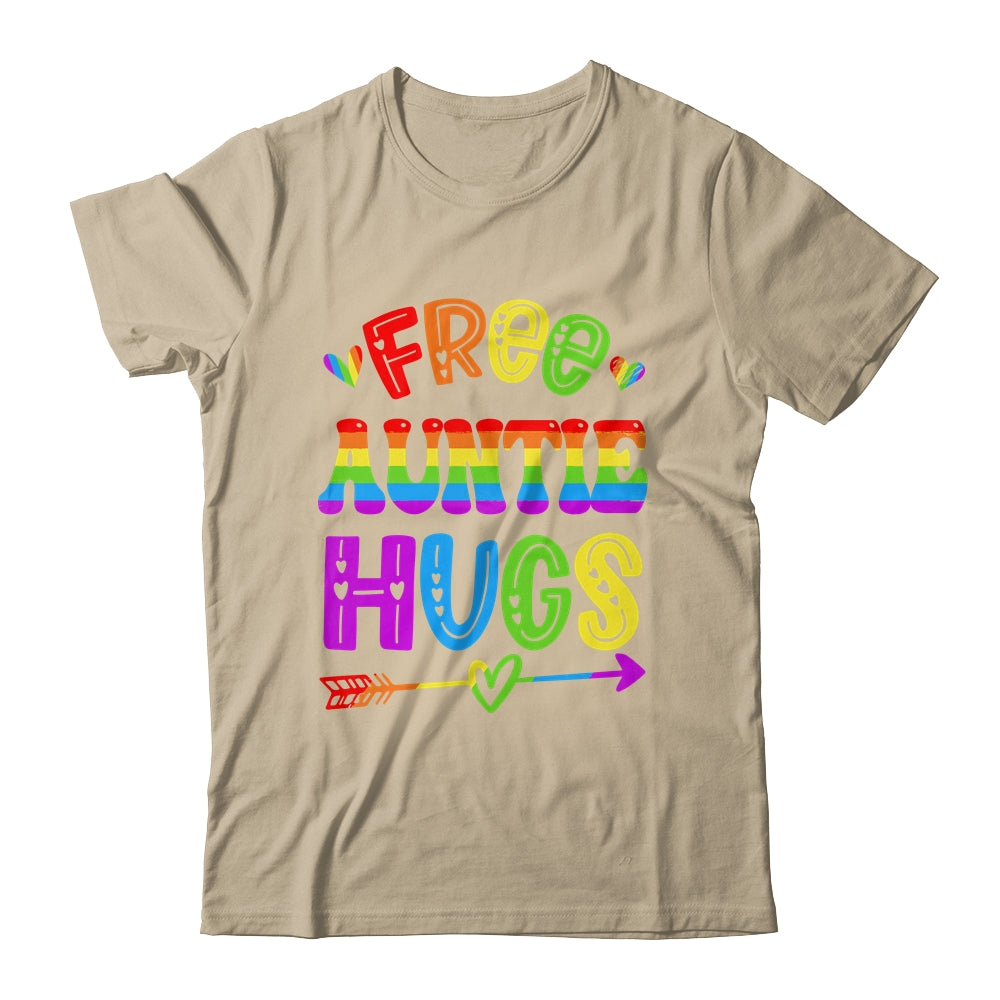 Free Auntie Hugs Rainbow LGBT Lesbian Gay Pride Trans Retro Shirt & Tank Top | siriusteestore