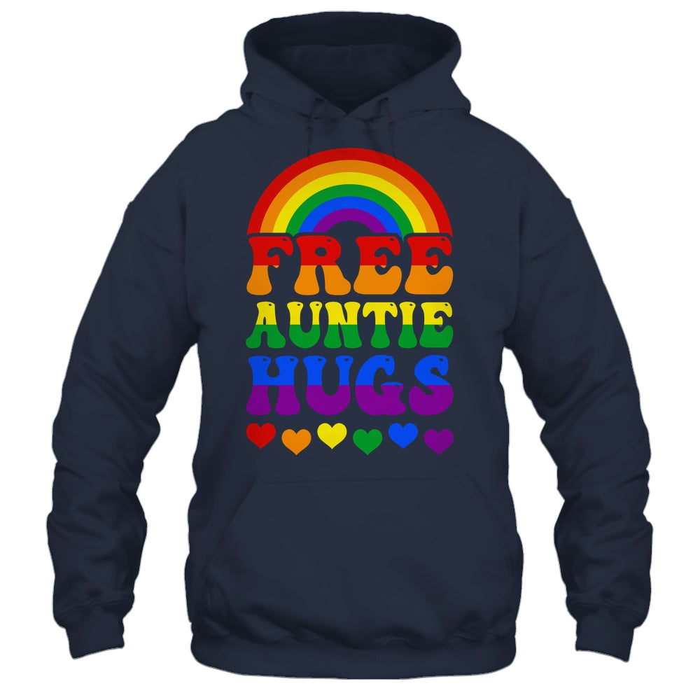 Free Auntie Hugs Rainbow LGBT Lesbian Gay Trans Pride Groovy Shirt & Tank Top | siriusteestore