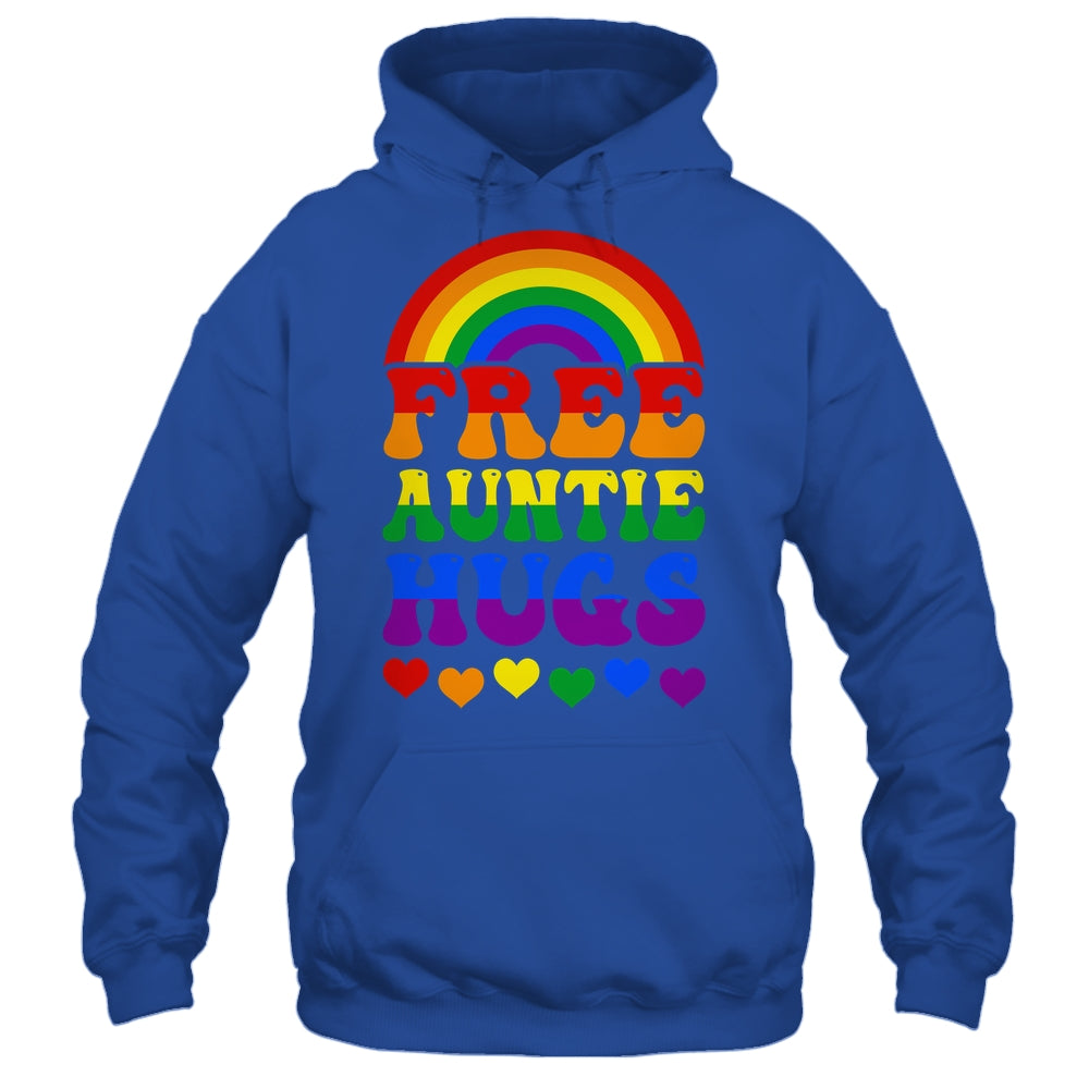 Free Auntie Hugs Rainbow LGBT Lesbian Gay Trans Pride Groovy Shirt & Tank Top | siriusteestore