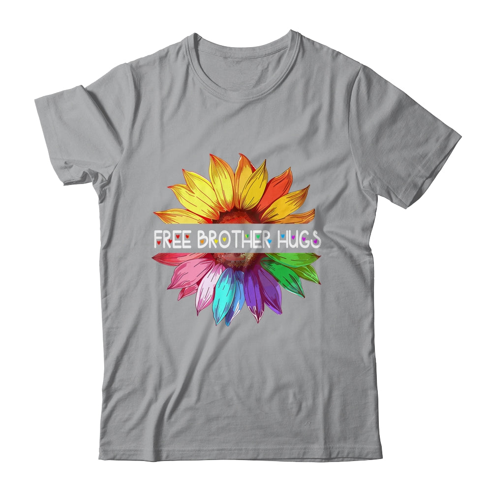 Free Brother Hugs LGBTQ LGBT Pride Daisy Rainbow Flower Shirt & Tank Top | siriusteestore