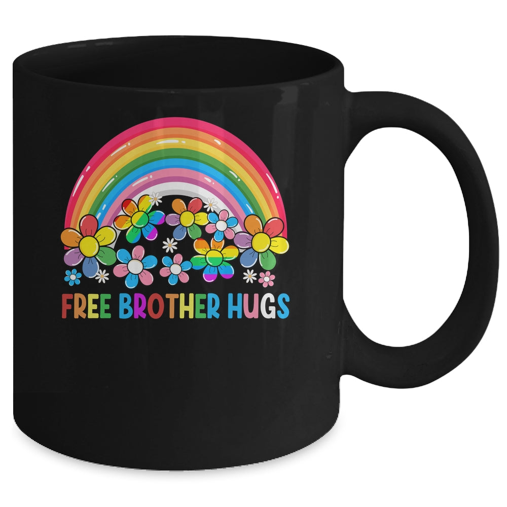 Free Brother Hugs LGBT Gay Lesbian Transgender Pride Rainbow Mug | siriusteestore