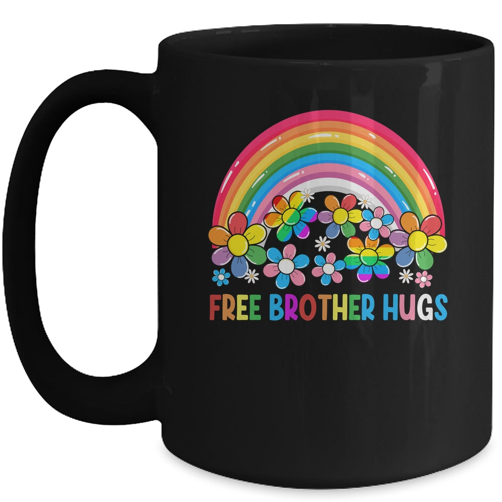 Free Brother Hugs LGBT Gay Lesbian Transgender Pride Rainbow Mug | siriusteestore